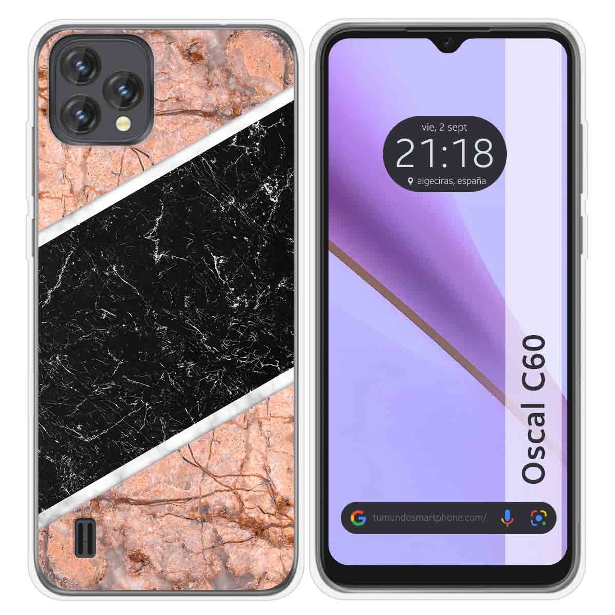 Funda Silicona para Blackview Oscal C60 diseño Mármol 07 Dibujos