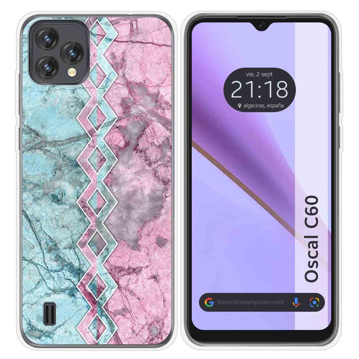 Funda Silicona para Blackview Oscal C60 diseño Mármol 08 Dibujos