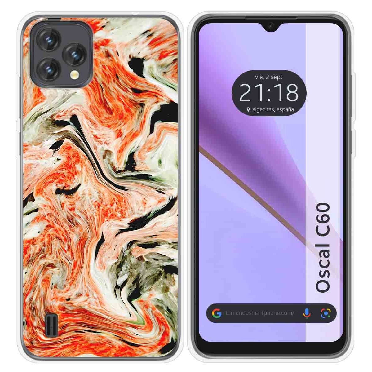 Funda Silicona para Blackview Oscal C60 diseño Mármol 12 Dibujos