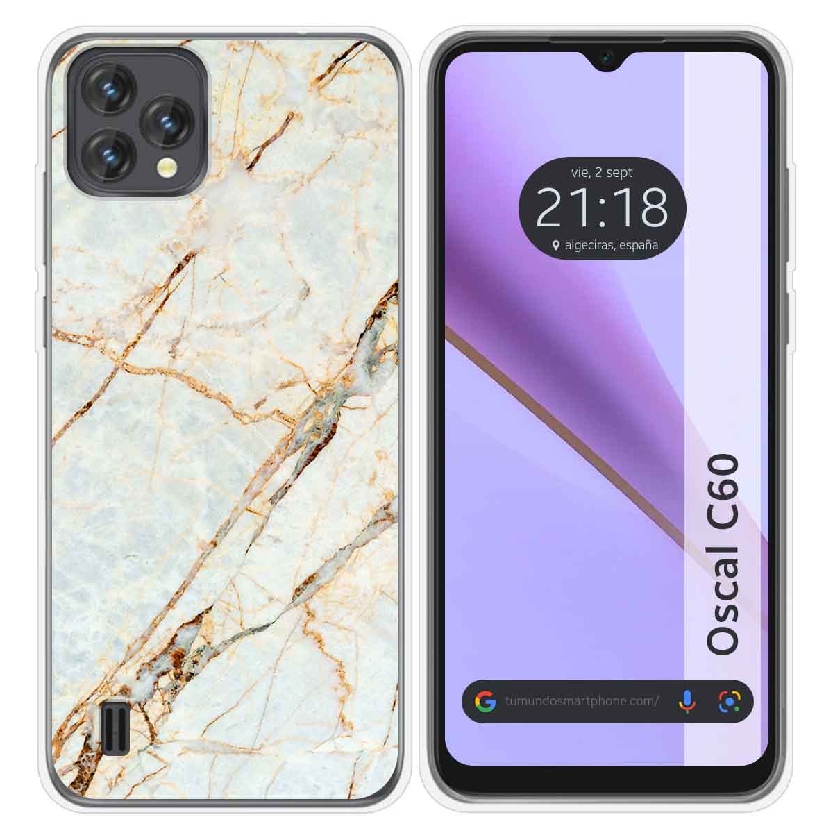 Funda Silicona para Blackview Oscal C60 diseño Mármol 13 Dibujos