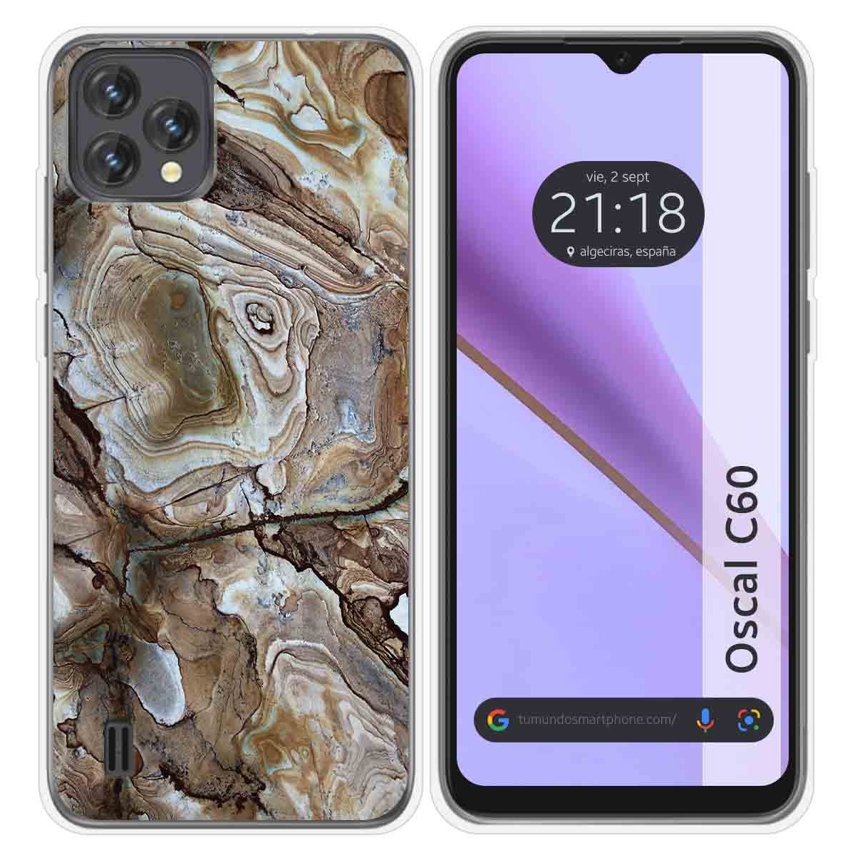 Funda Silicona para Blackview Oscal C60 diseño Mármol 14 Dibujos