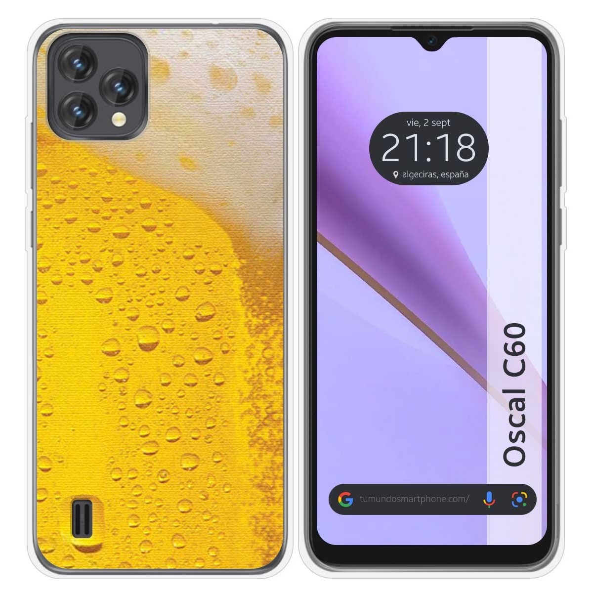 Funda Silicona para Blackview Oscal C60 diseño Cerveza Dibujos