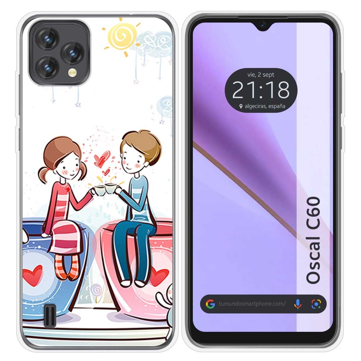 Funda Silicona para Blackview Oscal C60 diseño Café Dibujos