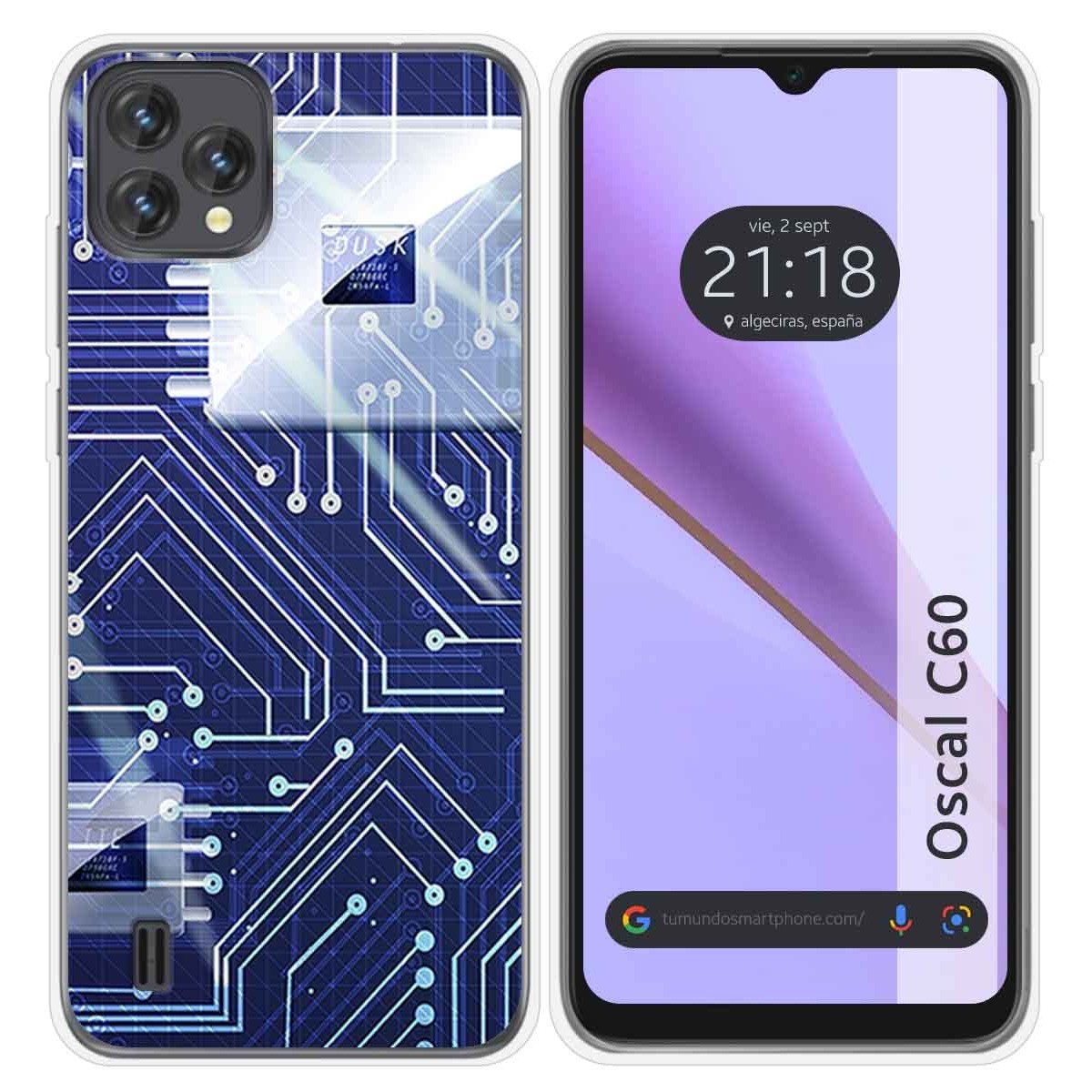 Funda Silicona para Blackview Oscal C60 diseño Circuito Dibujos