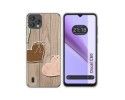 Funda Silicona para Blackview Oscal C60 diseño Corazones Madera Dibujos