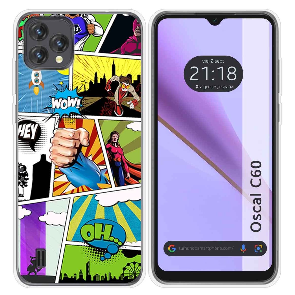 Funda Silicona para Blackview Oscal C60 diseño Comic Dibujos