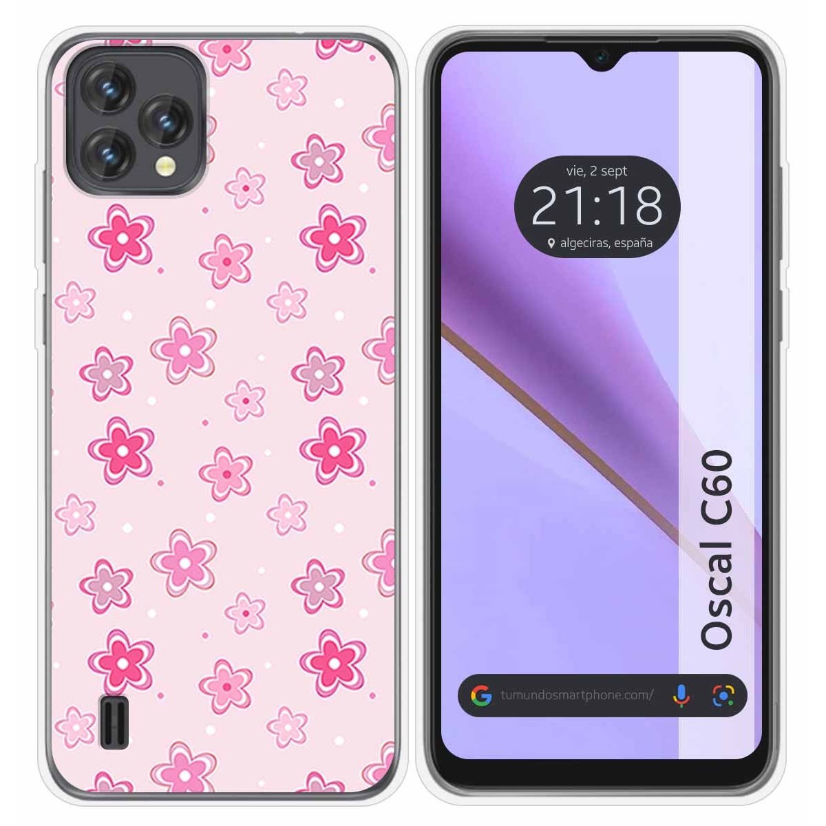 Funda Silicona para Blackview Oscal C60 diseño Flores Dibujos