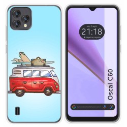 Funda Silicona para Blackview Oscal C60 diseño Furgoneta Dibujos