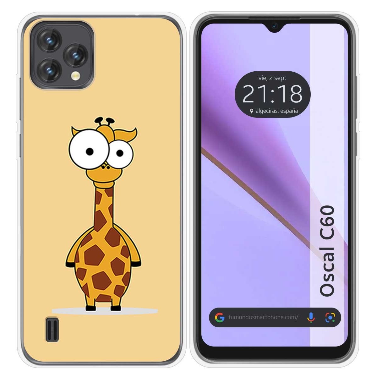 Funda Silicona para Blackview Oscal C60 diseño Jirafa Dibujos
