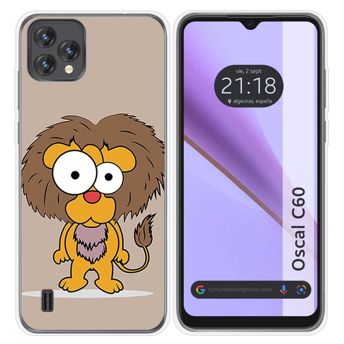 Funda Silicona para Blackview Oscal C60 diseño Leon Dibujos