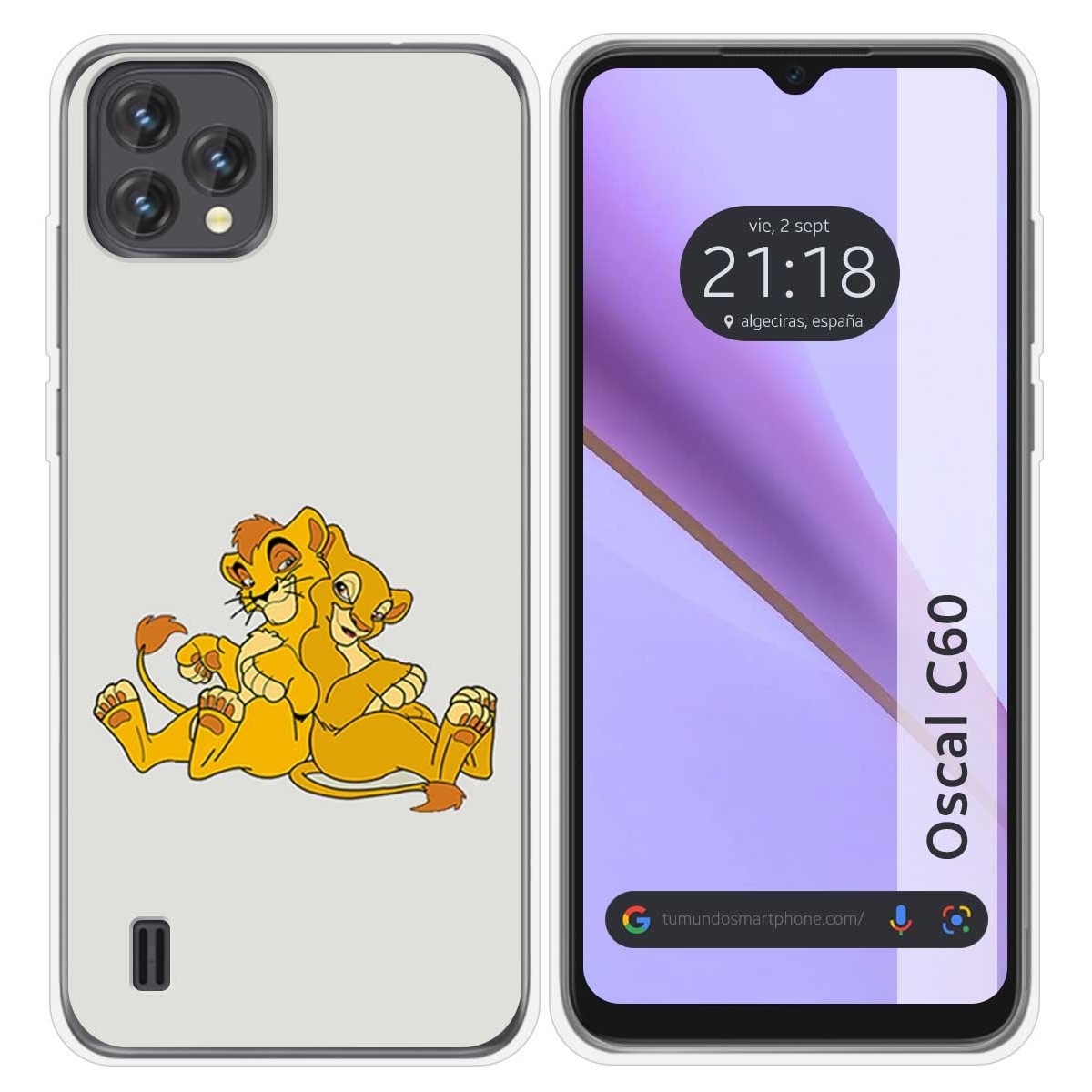 Funda Silicona para Blackview Oscal C60 diseño Leones Dibujos