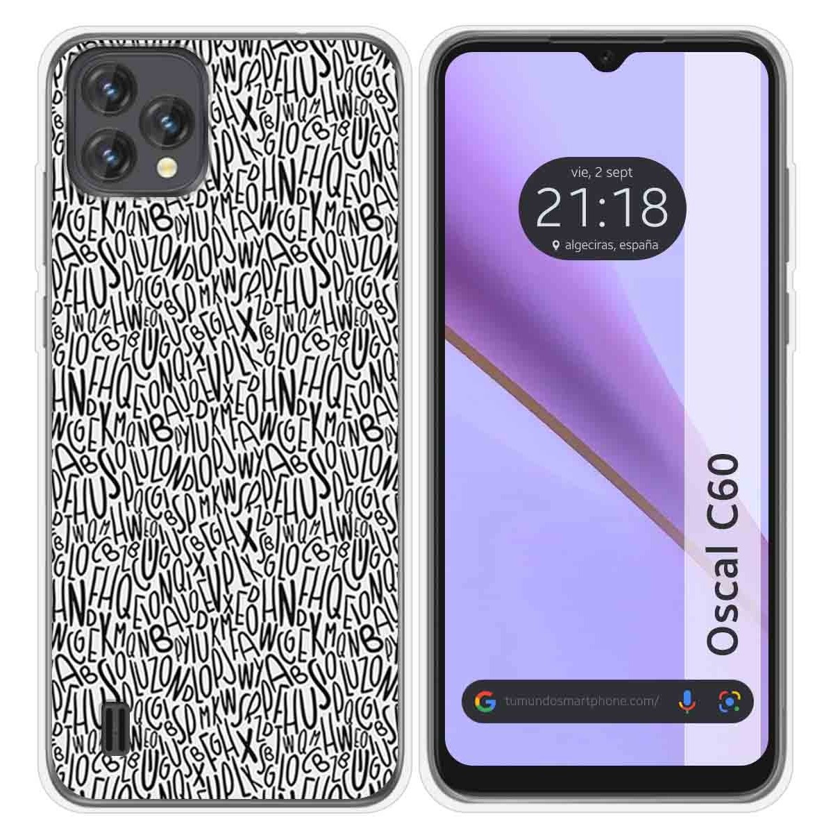 Funda Silicona para Blackview Oscal C60 diseño Letras Dibujos