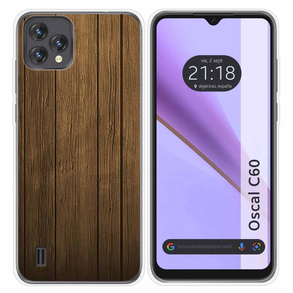 Funda Silicona para Blackview Oscal C60 diseño Madera Dibujos