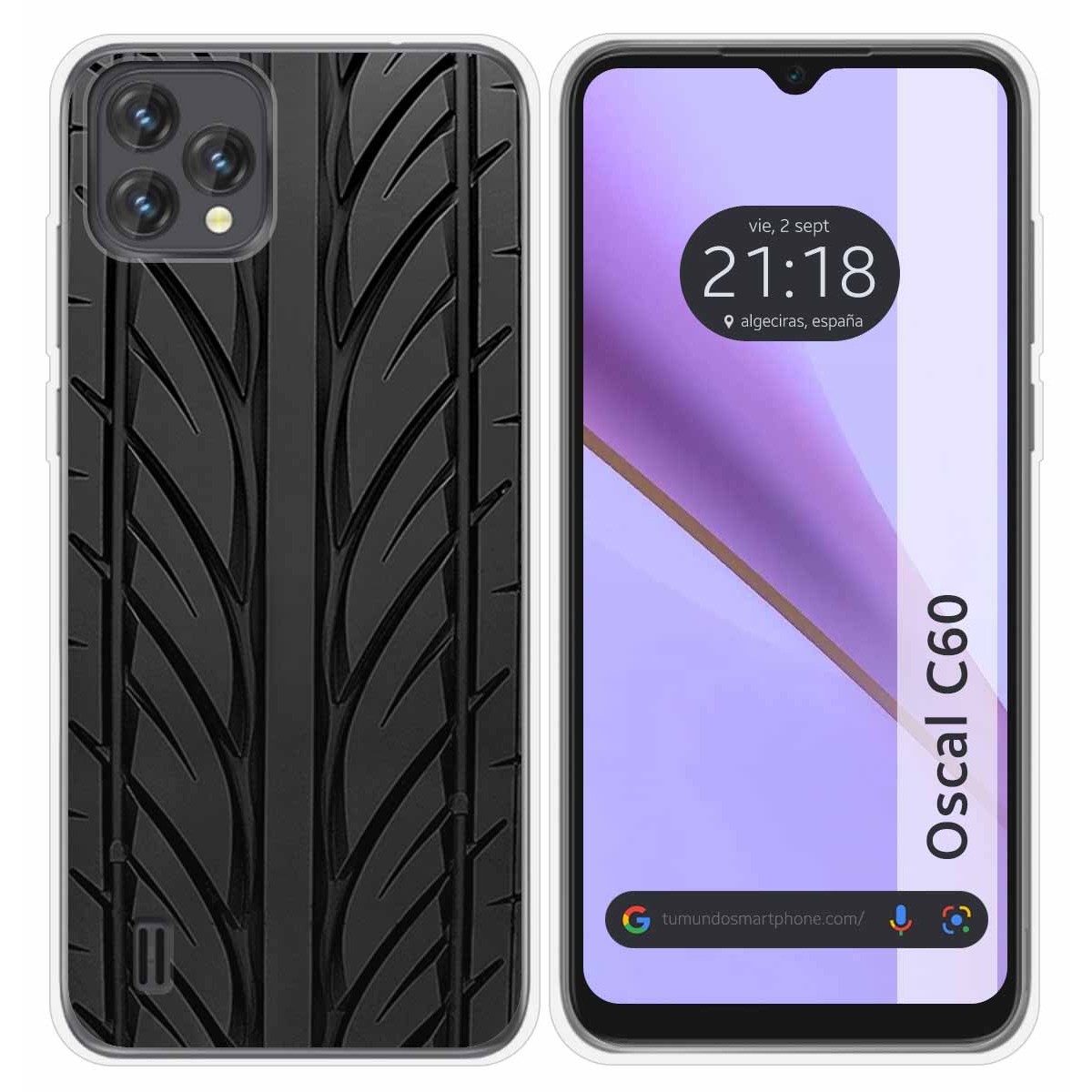 Funda Silicona para Blackview Oscal C60 diseño Neumatico Dibujos