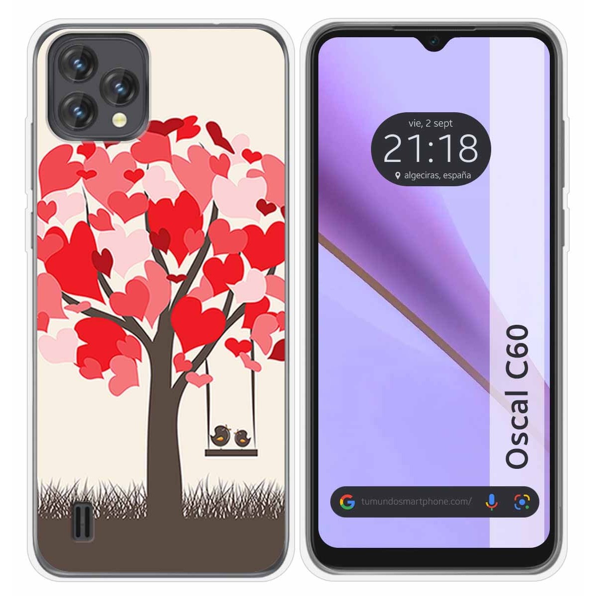 Funda Silicona para Blackview Oscal C60 diseño Pajaritos Dibujos