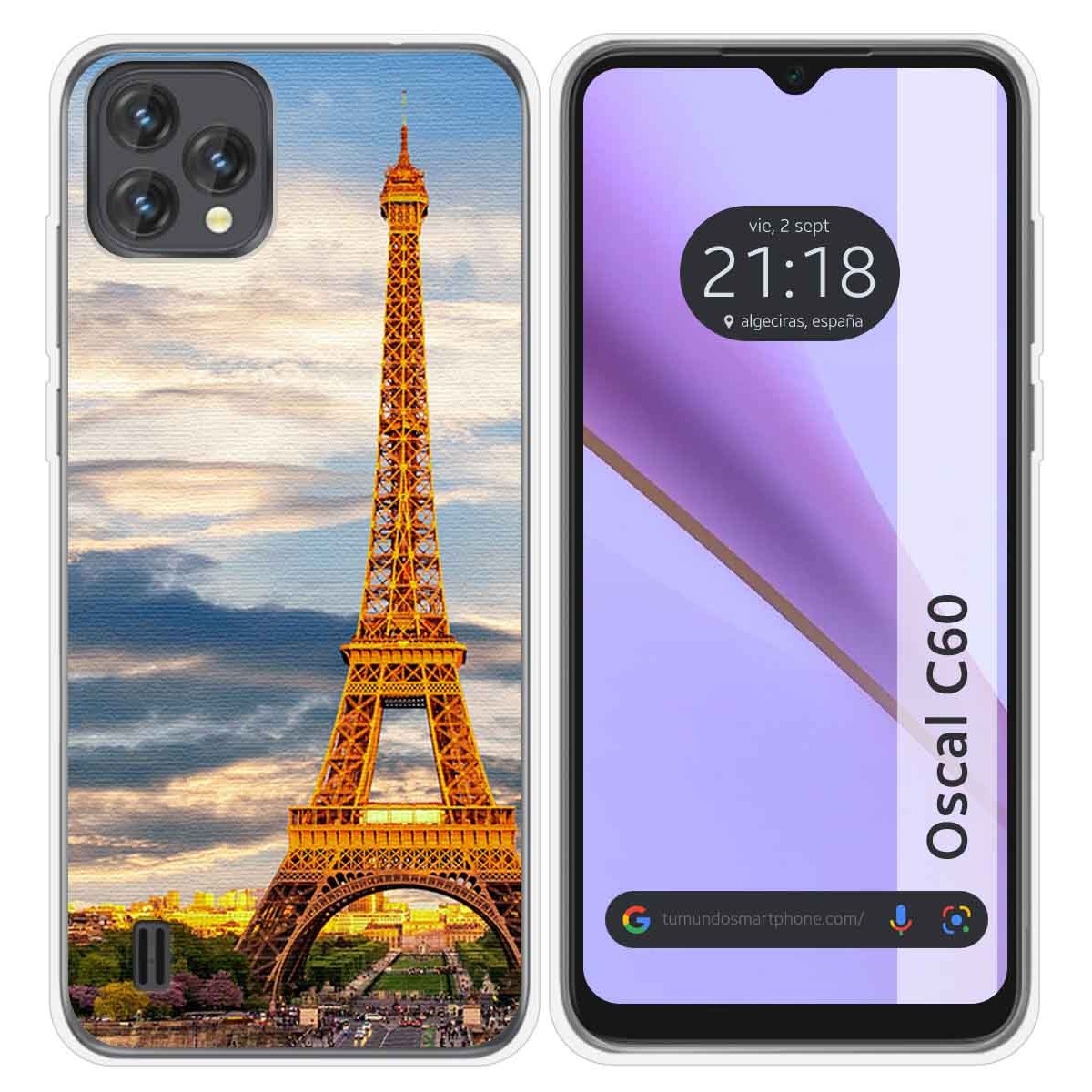 Funda Silicona para Blackview Oscal C60 diseño Paris Dibujos
