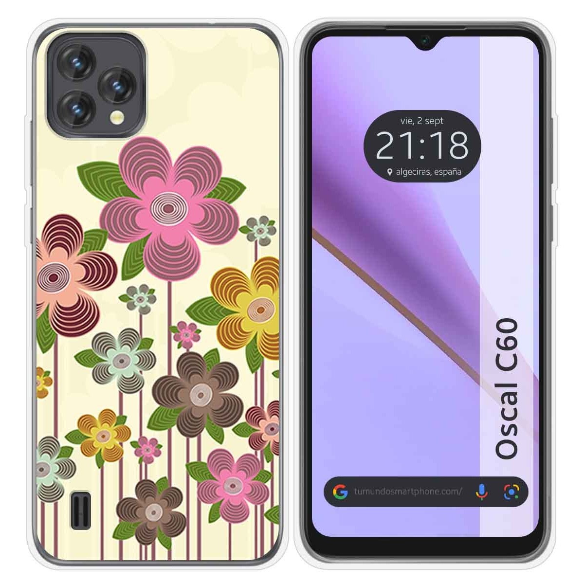 Funda Silicona para Blackview Oscal C60 diseño Primavera En Flor Dibujos