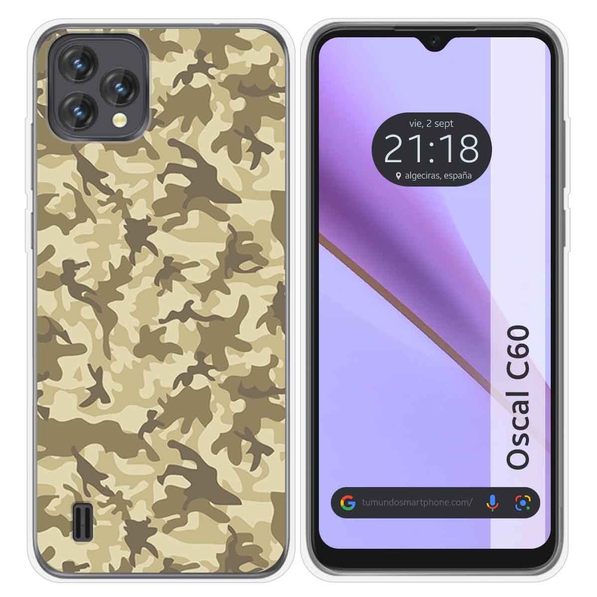 Funda Silicona para Blackview Oscal C60 diseño Sand Camuflaje Dibujos