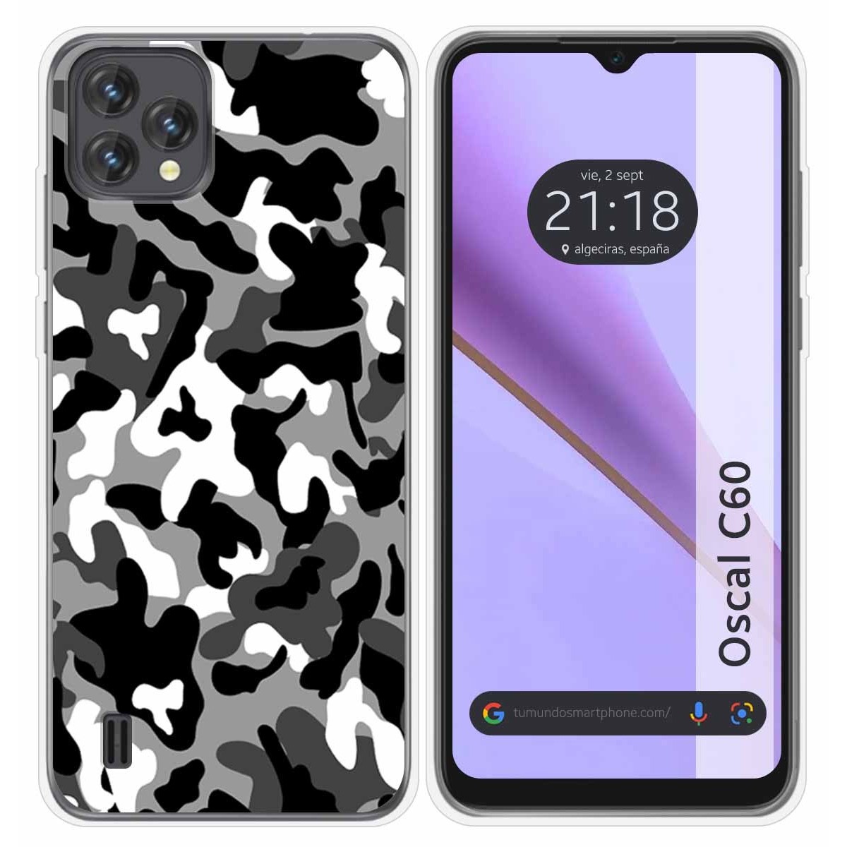 Funda Silicona para Blackview Oscal C60 diseño Snow Camuflaje Dibujos