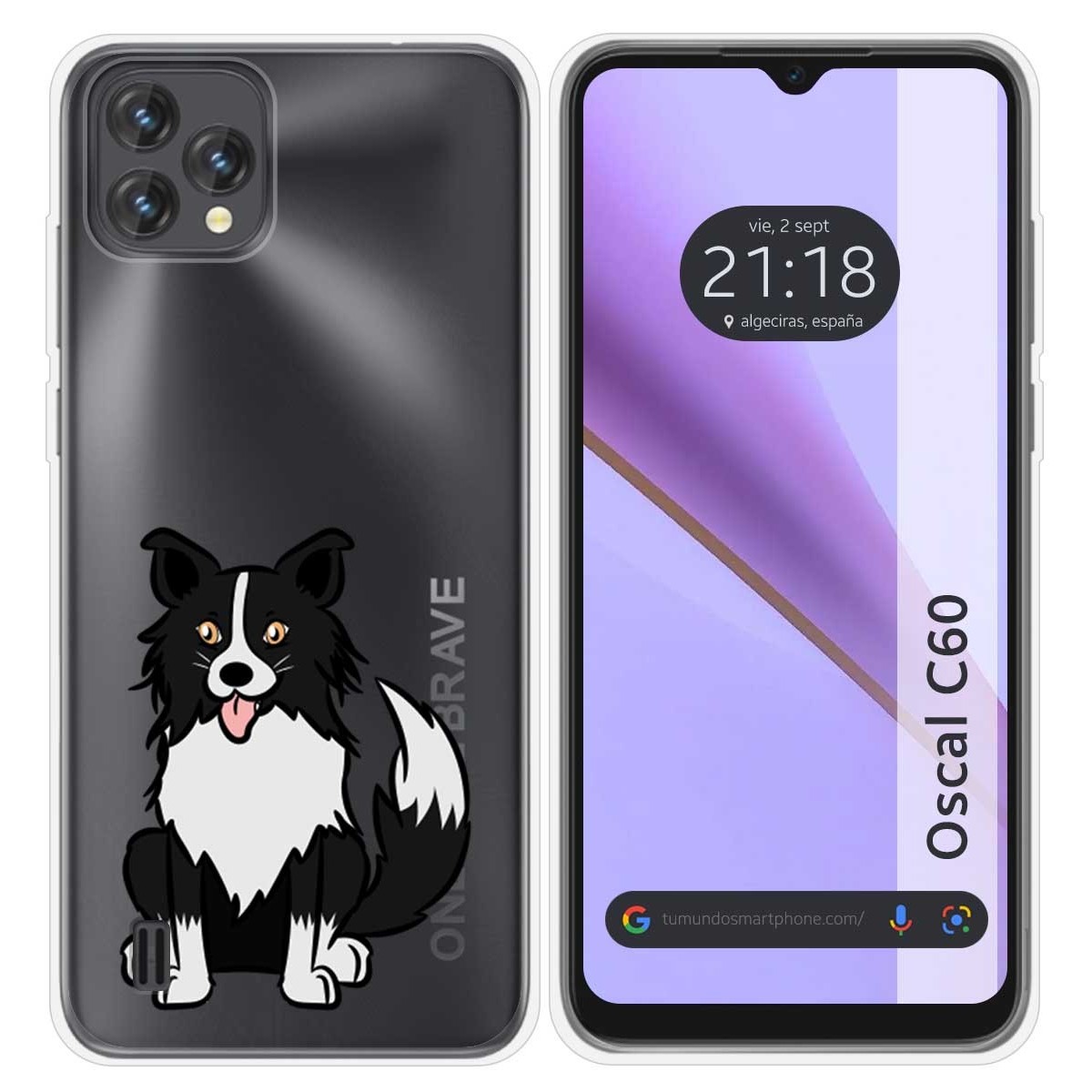 Funda Silicona Transparente para Blackview Oscal C60 diseño Perros 01 Dibujos