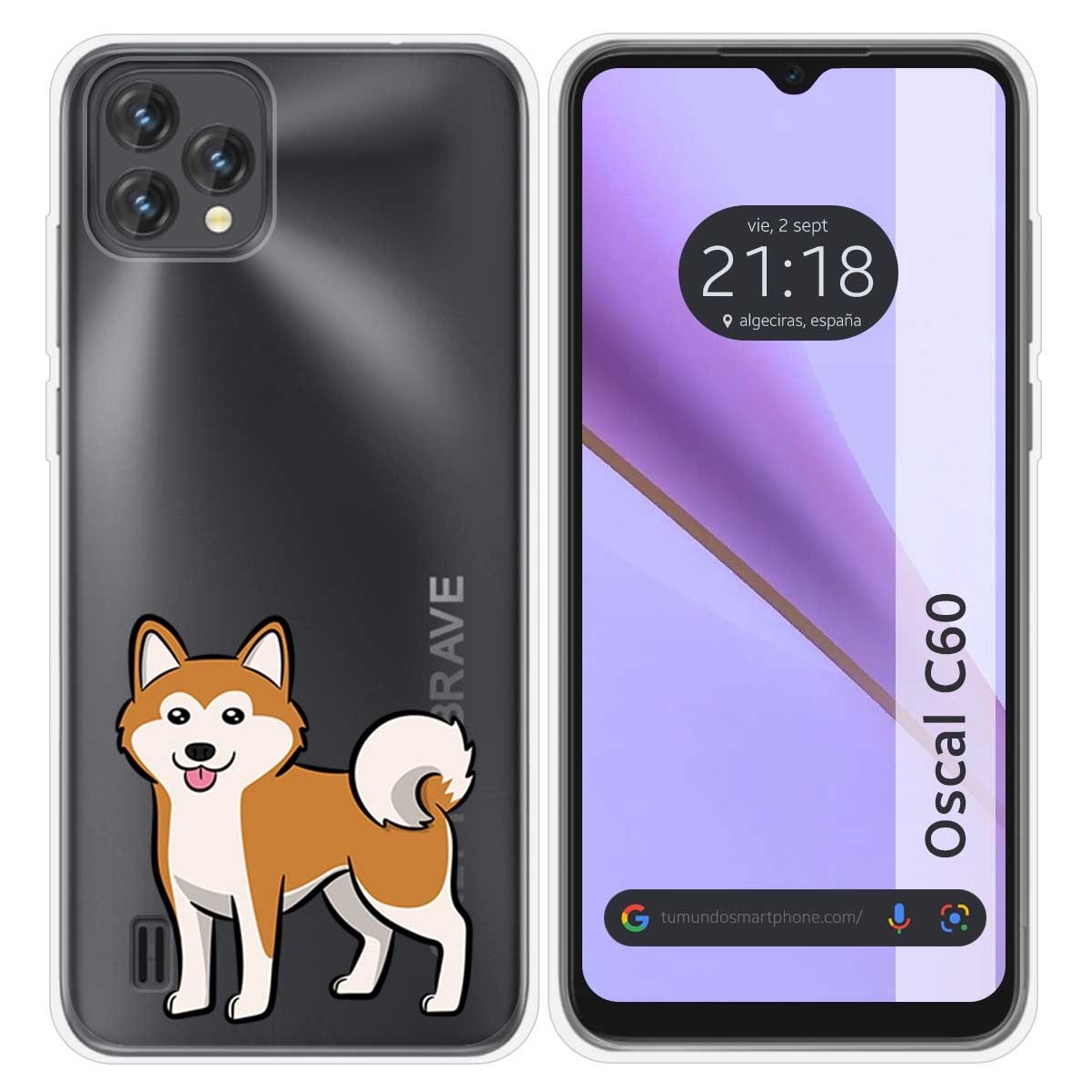 Funda Silicona Transparente para Blackview Oscal C60 diseño Perros 02 Dibujos