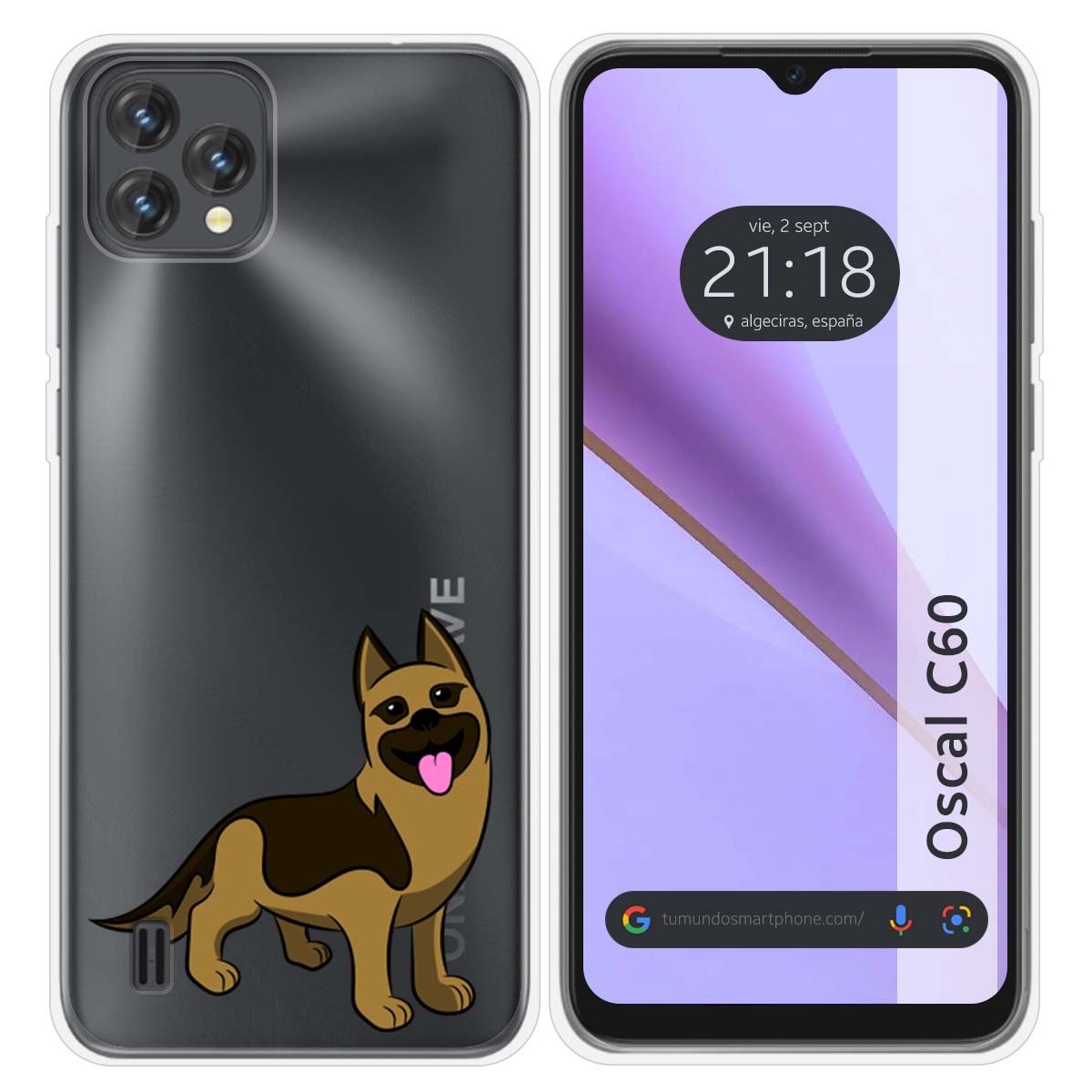 Funda Silicona Transparente para Blackview Oscal C60 diseño Perros 03 Dibujos