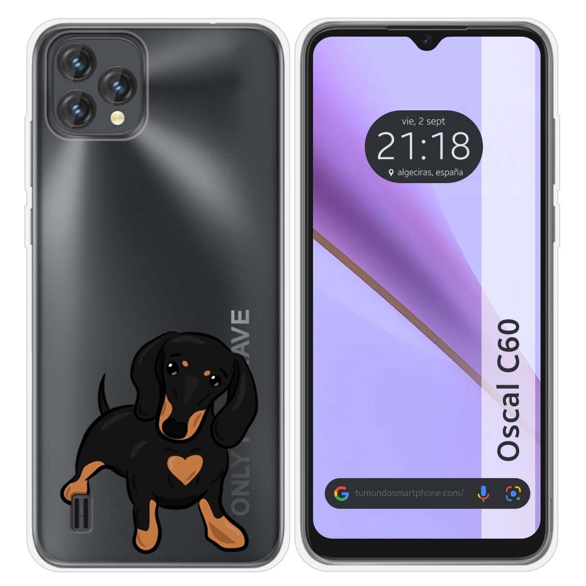 Funda Silicona Transparente para Blackview Oscal C60 diseño Perros 04 Dibujos