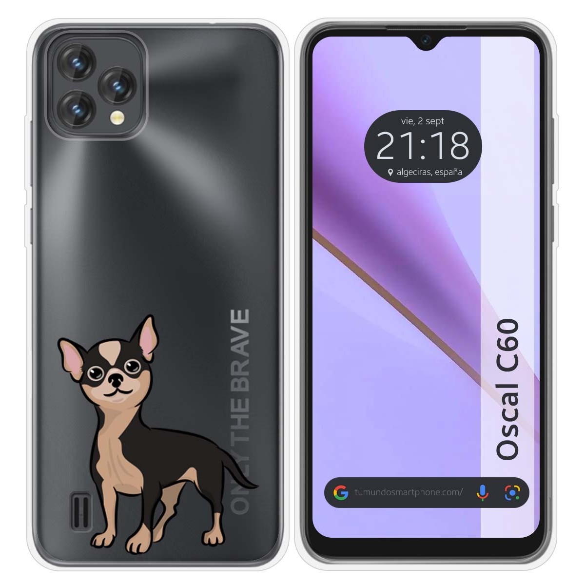 Funda Silicona Transparente para Blackview Oscal C60 diseño Perros 05 Dibujos