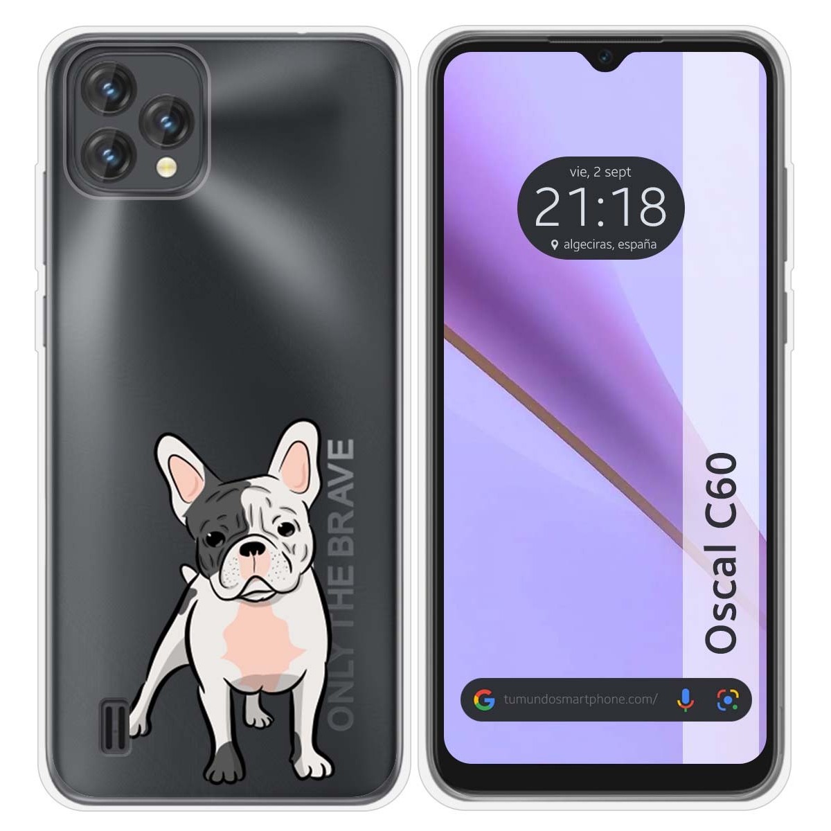 Funda Silicona Transparente para Blackview Oscal C60 diseño Perros 06 Dibujos
