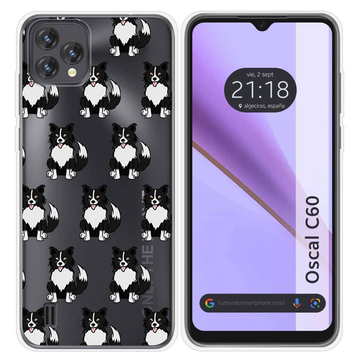 Funda Silicona Transparente para Blackview Oscal C60 diseño Perros 07 Dibujos