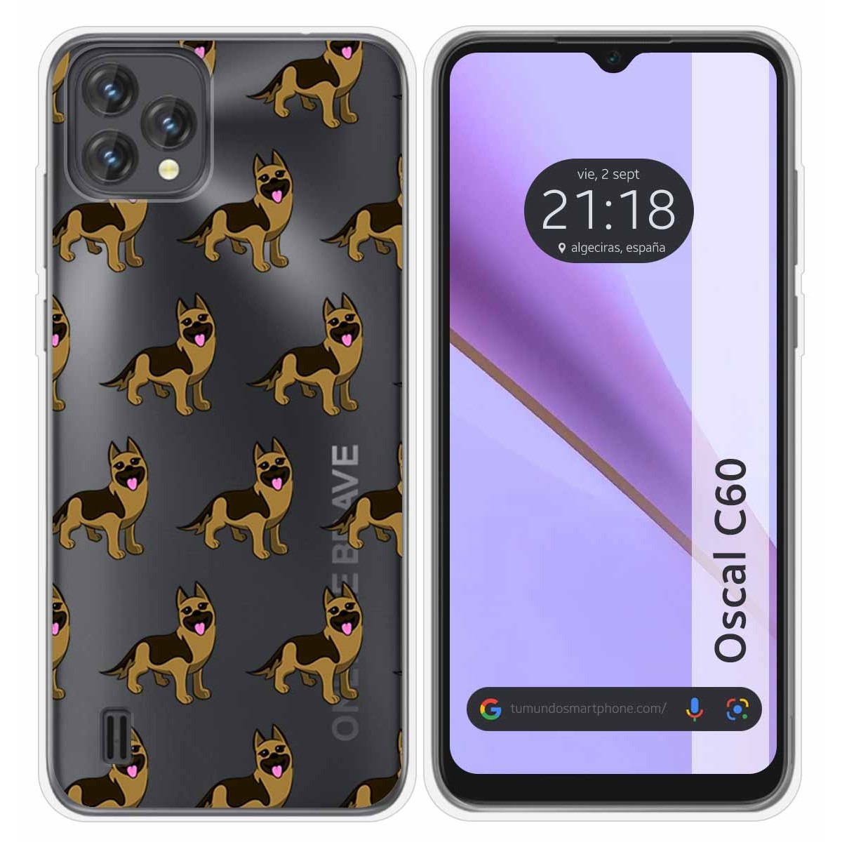 Funda Silicona Transparente para Blackview Oscal C60 diseño Perros 09 Dibujos
