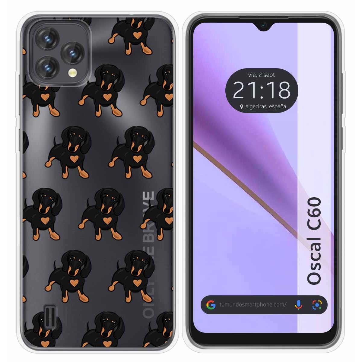 Funda Silicona Transparente para Blackview Oscal C60 diseño Perros 10 Dibujos