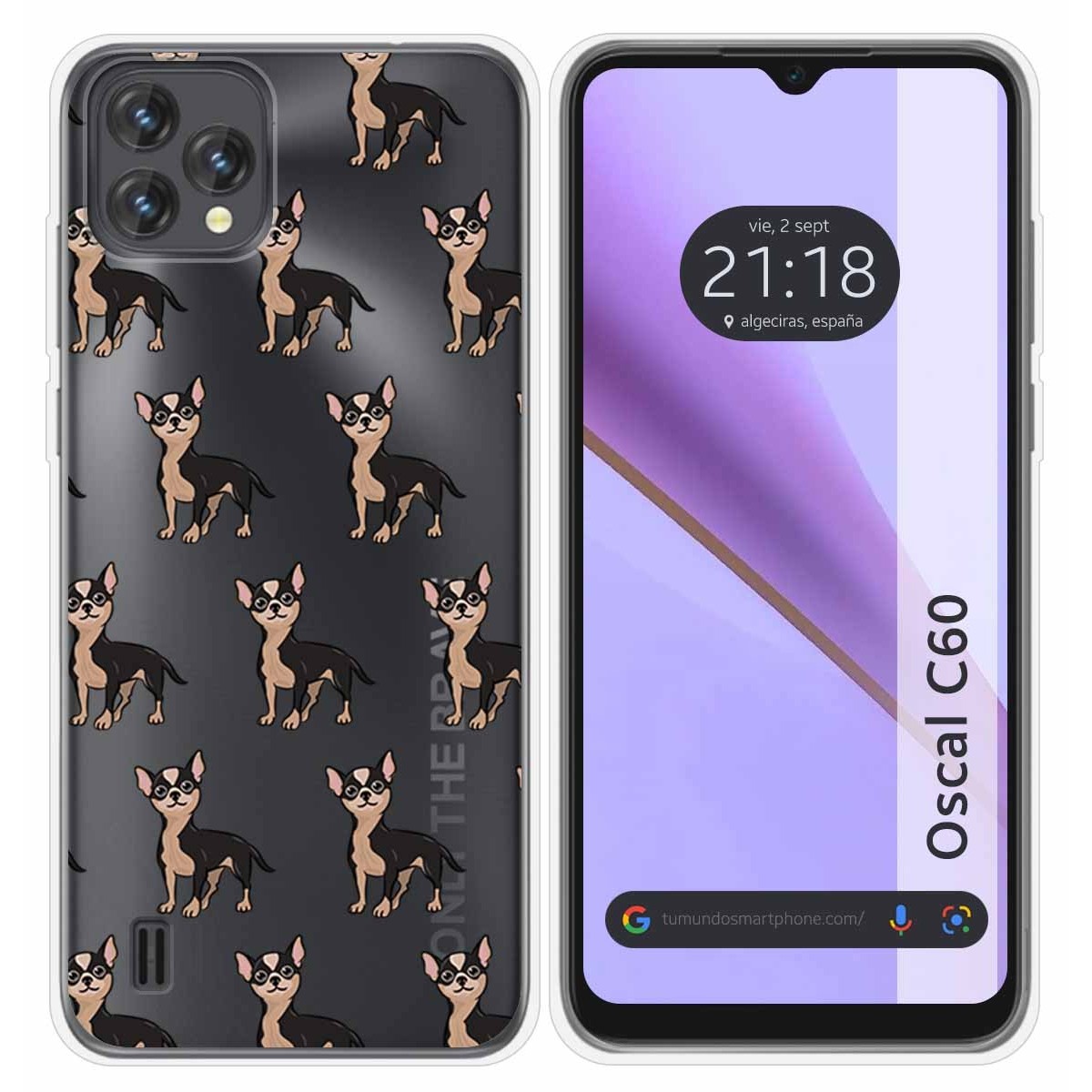 Funda Silicona Transparente para Blackview Oscal C60 diseño Perros 11 Dibujos