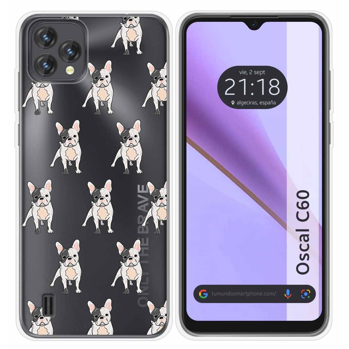 Funda Silicona Transparente para Blackview Oscal C60 diseño Perros 12 Dibujos