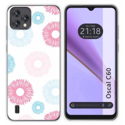 Funda Silicona Transparente para Blackview Oscal C60 diseño Flores 06 Dibujos
