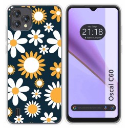 Funda Silicona Transparente para Blackview Oscal C60 diseño Flores 08 Dibujos