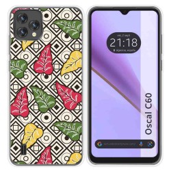 Funda Silicona Transparente para Blackview Oscal C60 diseño Flores 11 Dibujos