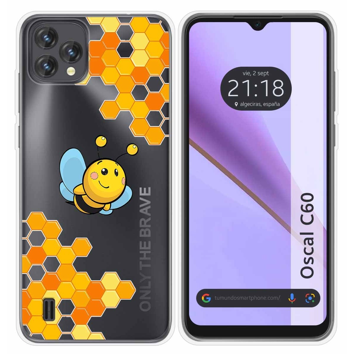 Funda Silicona Transparente para Blackview Oscal C60 diseño Abeja Dibujos