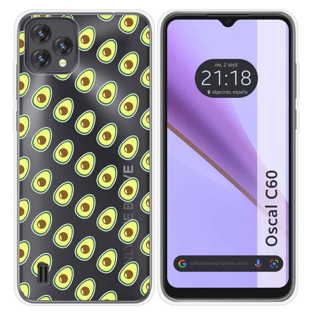 Funda Silicona Transparente para Blackview Oscal C60 diseño Aguacate Dibujos