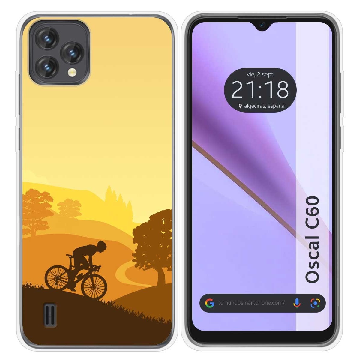 Funda Silicona Transparente para Blackview Oscal C60 diseño Ciclista Dibujos