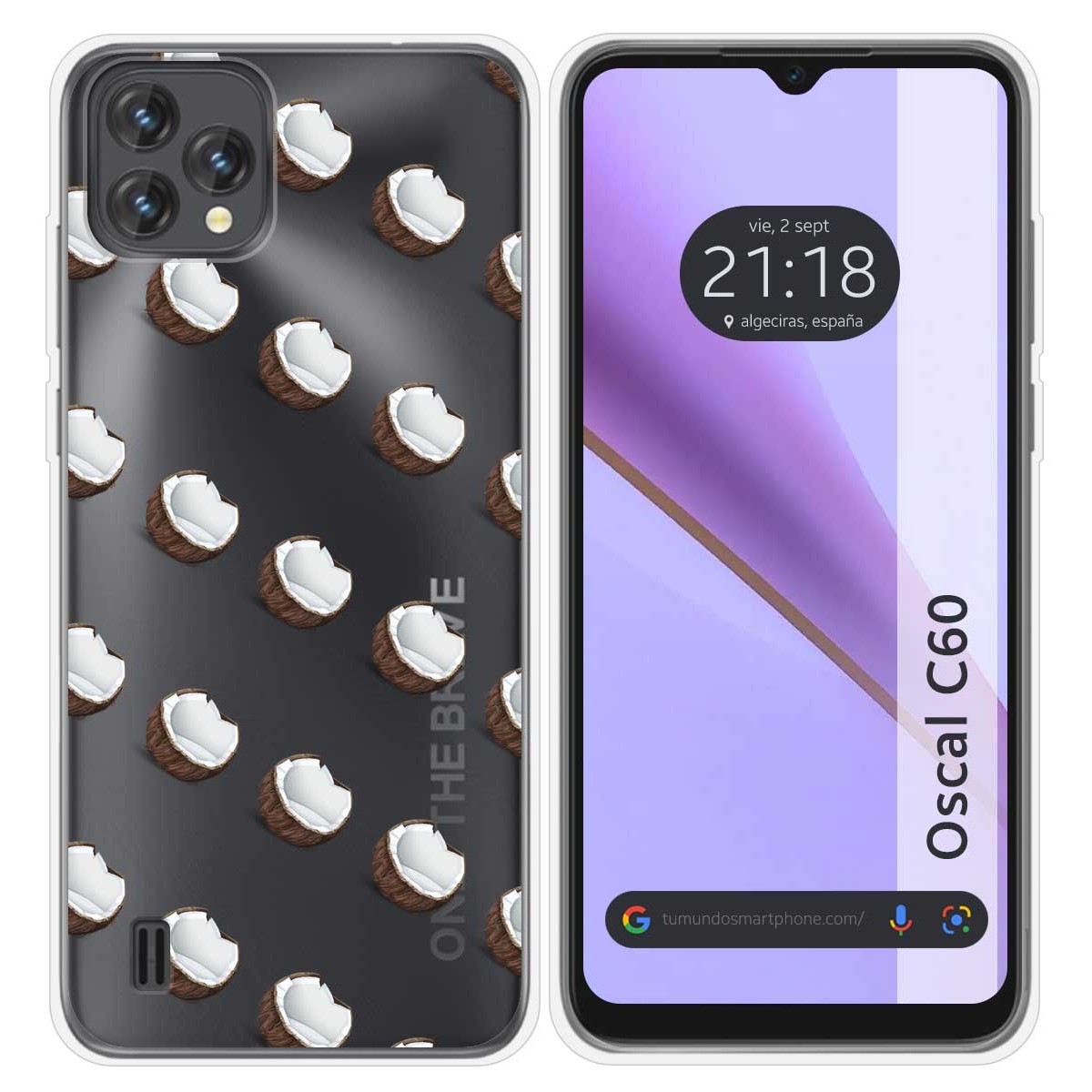 Funda Silicona Transparente para Blackview Oscal C60 diseño Cocos Dibujos