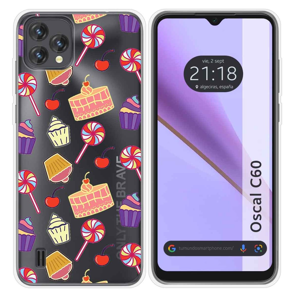 Funda Silicona Transparente para Blackview Oscal C60 diseño Dulces 01 Dibujos