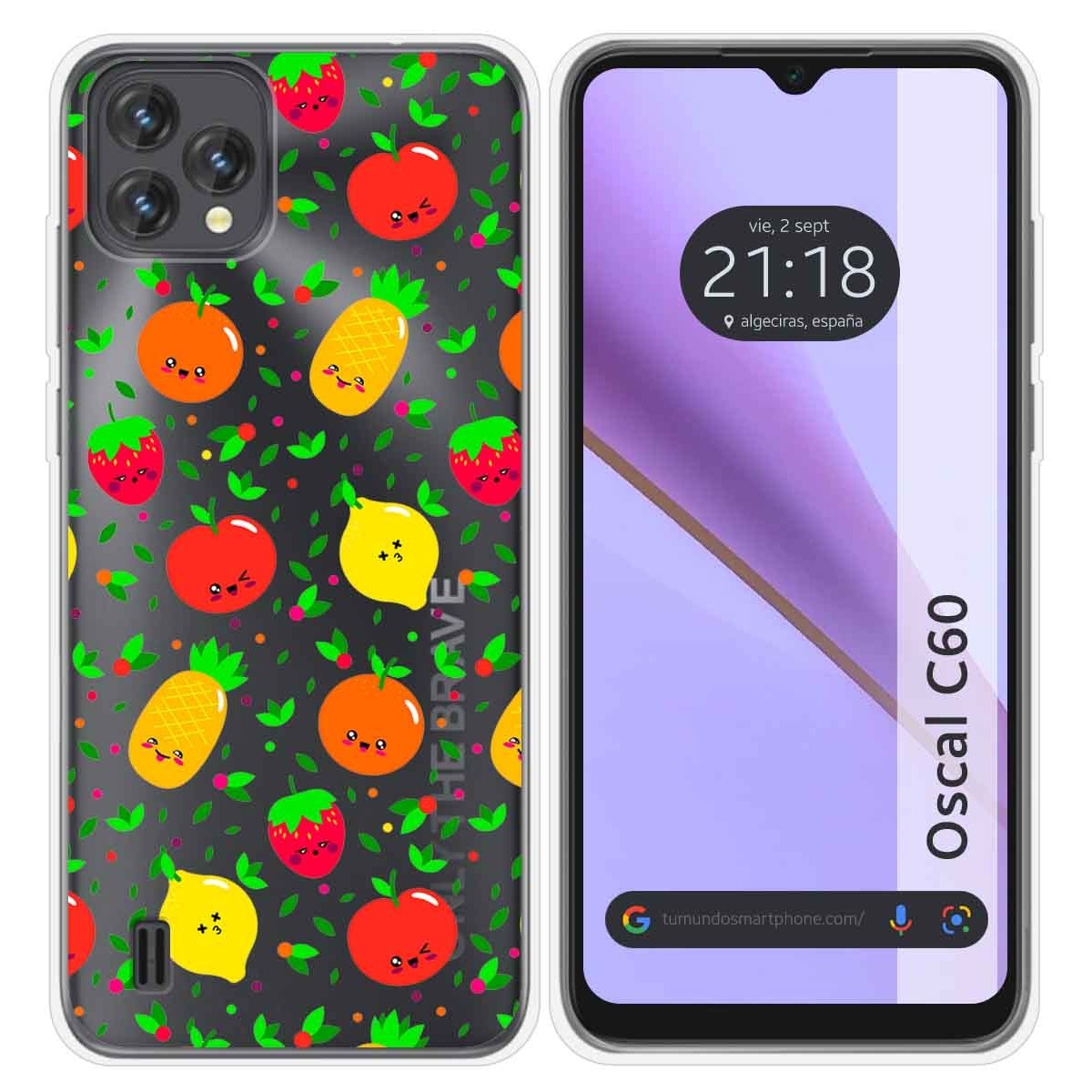Funda Silicona Transparente para Blackview Oscal C60 diseño Frutas 01 Dibujos