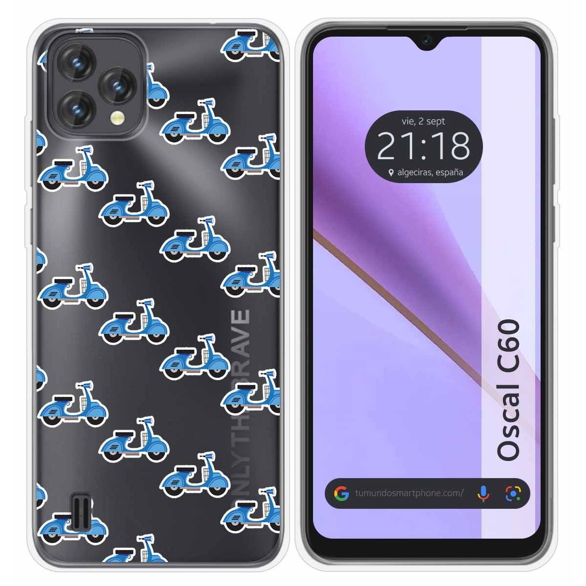 Funda Silicona Transparente para Blackview Oscal C60 diseño Scooter Dibujos