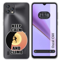 Funda Silicona Transparente para Blackview Oscal C60 diseño Hombre Escalada Dibujos