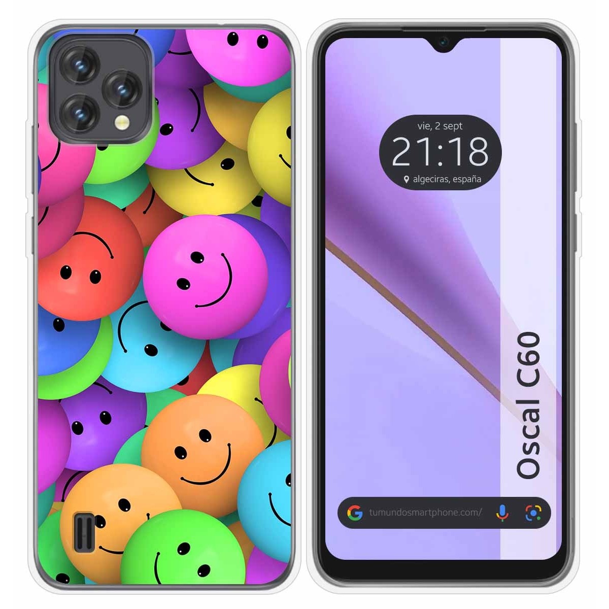 Funda Silicona Transparente para Blackview Oscal C60 diseño Smile Dibujos