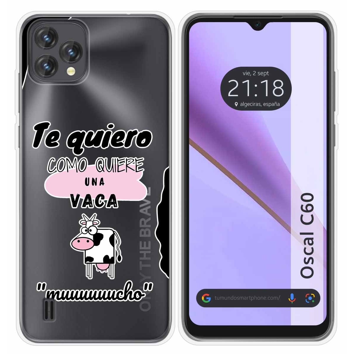Funda Silicona Transparente para Blackview Oscal C60 diseño Vaca Dibujos