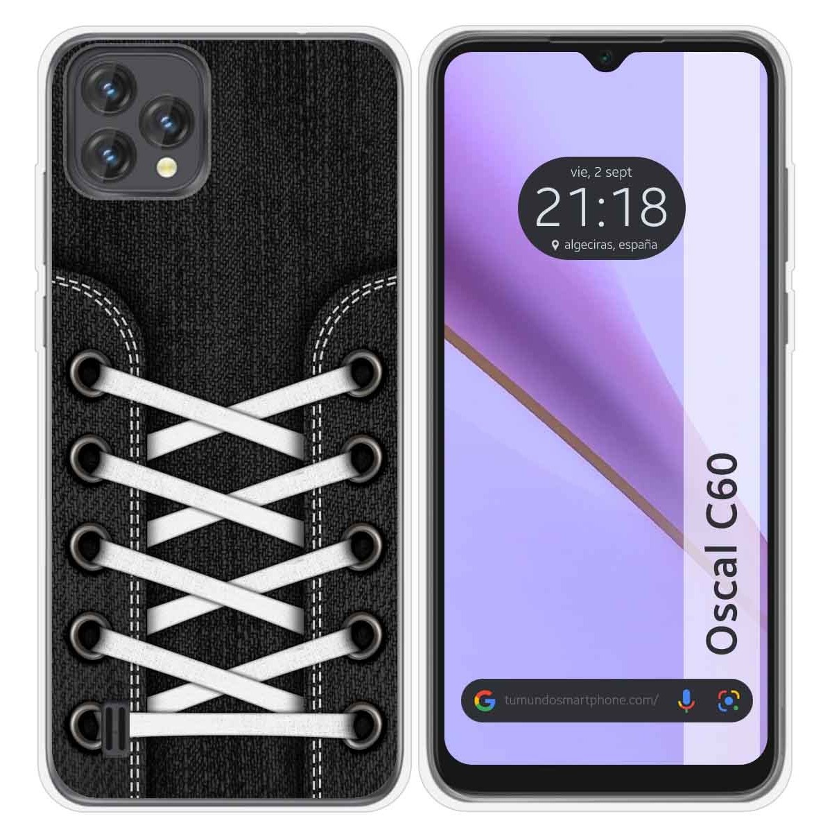 Funda Silicona Transparente para Blackview Oscal C60 diseño Zapatillas 02 Dibujos