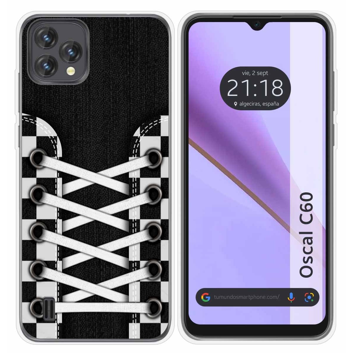 Funda Silicona Transparente para Blackview Oscal C60 diseño Zapatillas 03 Dibujos