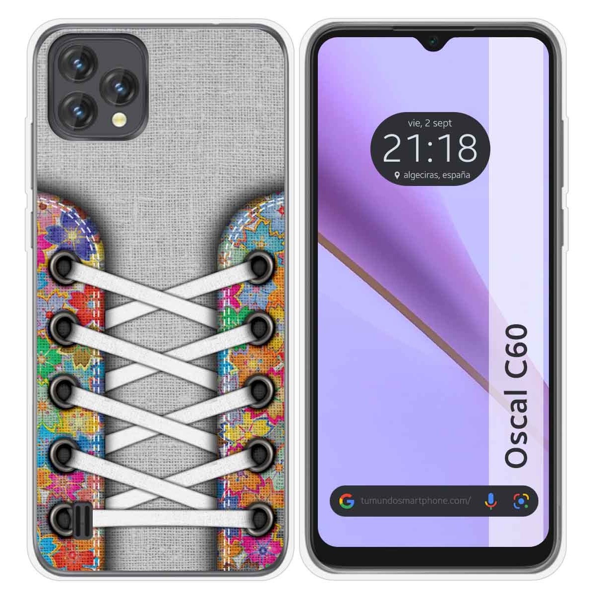 Funda Silicona Transparente para Blackview Oscal C60 diseño Zapatillas 04 Dibujos